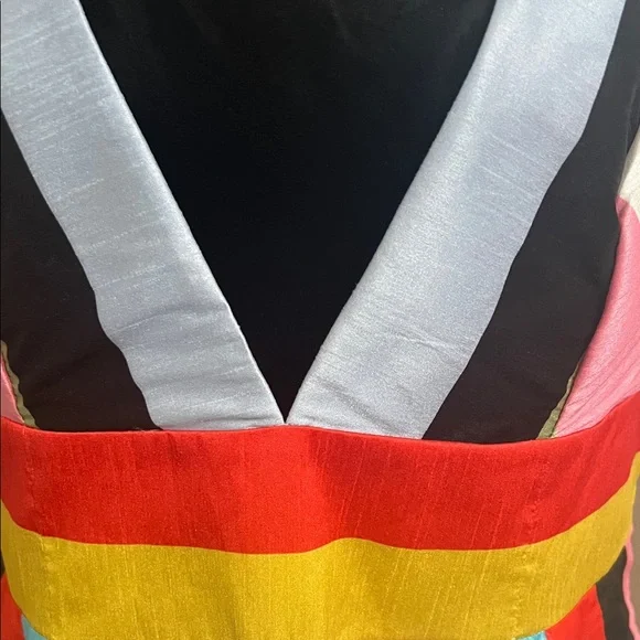 Multicolor Striped V-Neck Dress - Picture 4 of 15